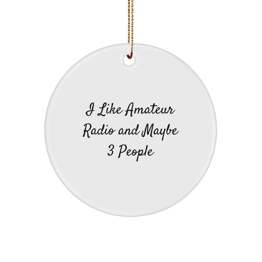 Amateur Radio Circle Ornament, Funny Gift for Radio Enthusiasts, Christmas Unique Gifts from Friends and Family - Image 1