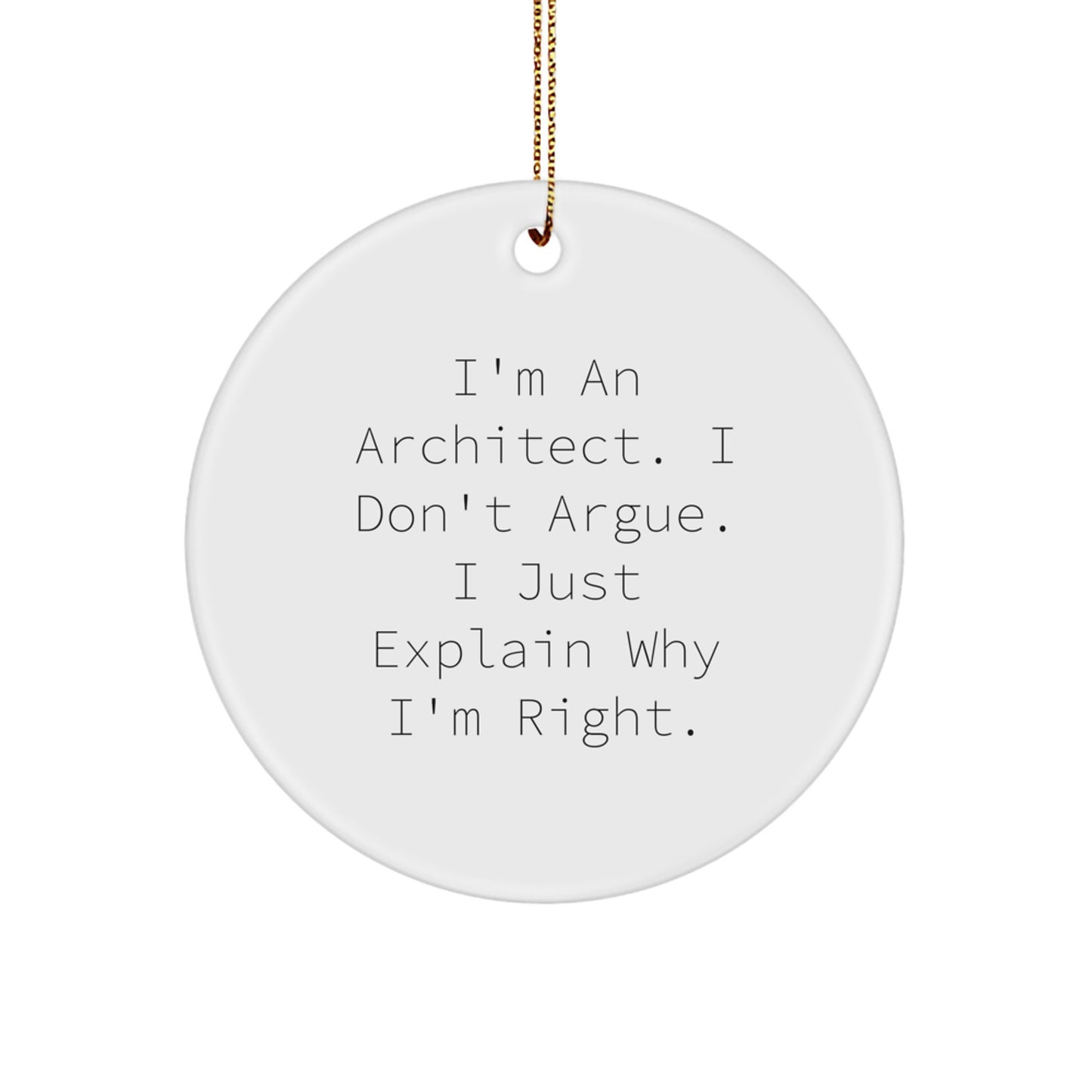 Funny Architect Gifts for Men Christmas Unique Circle Ornament from Friends - Image 1