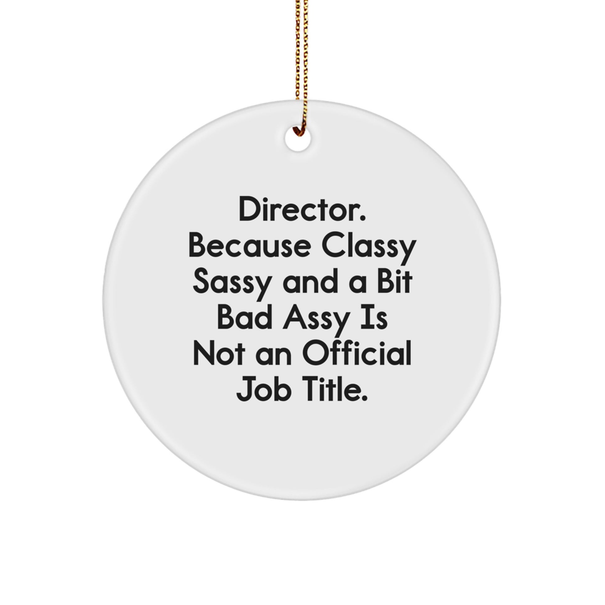 Funny Director Gifts from Friends, Unique Circle Ornament for Christmas Unique Gifts for Director, Classy Sassy And A Bit Fearlessy Is Not An Official Job Title - Image 1