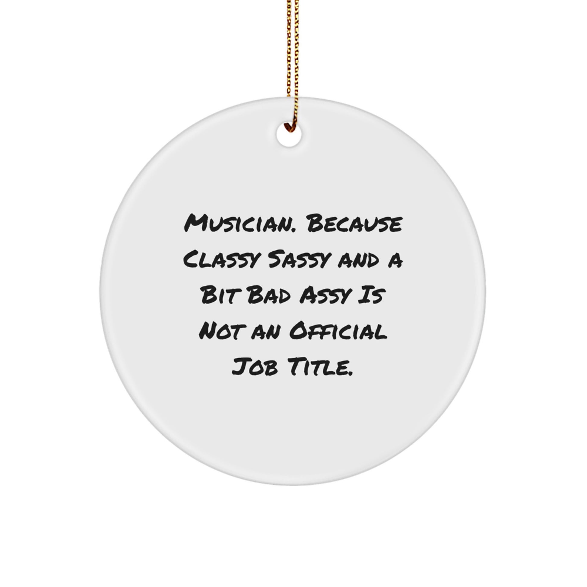 Musician Gifts for Men Funny Circle Ornament Unique Christmas Memorable Presents from Friends to Family - Image 1