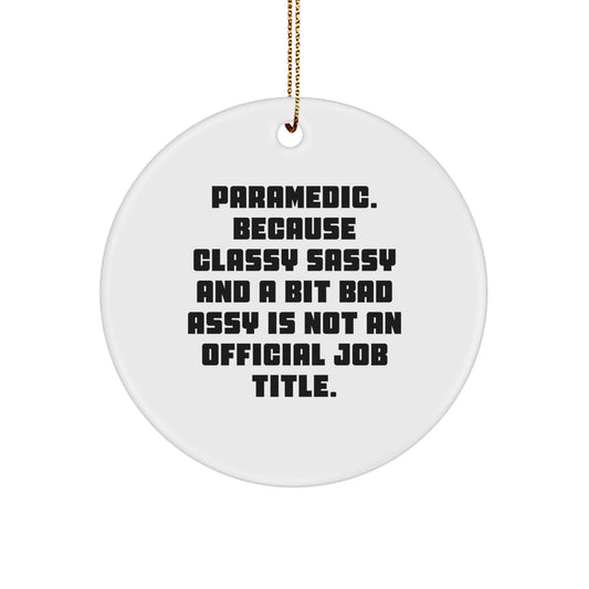 Funny Rescue Worker Christmas Circle Ornament Gifts from Family to Rescue Worker Men Women Friends Coworkers - Image 1