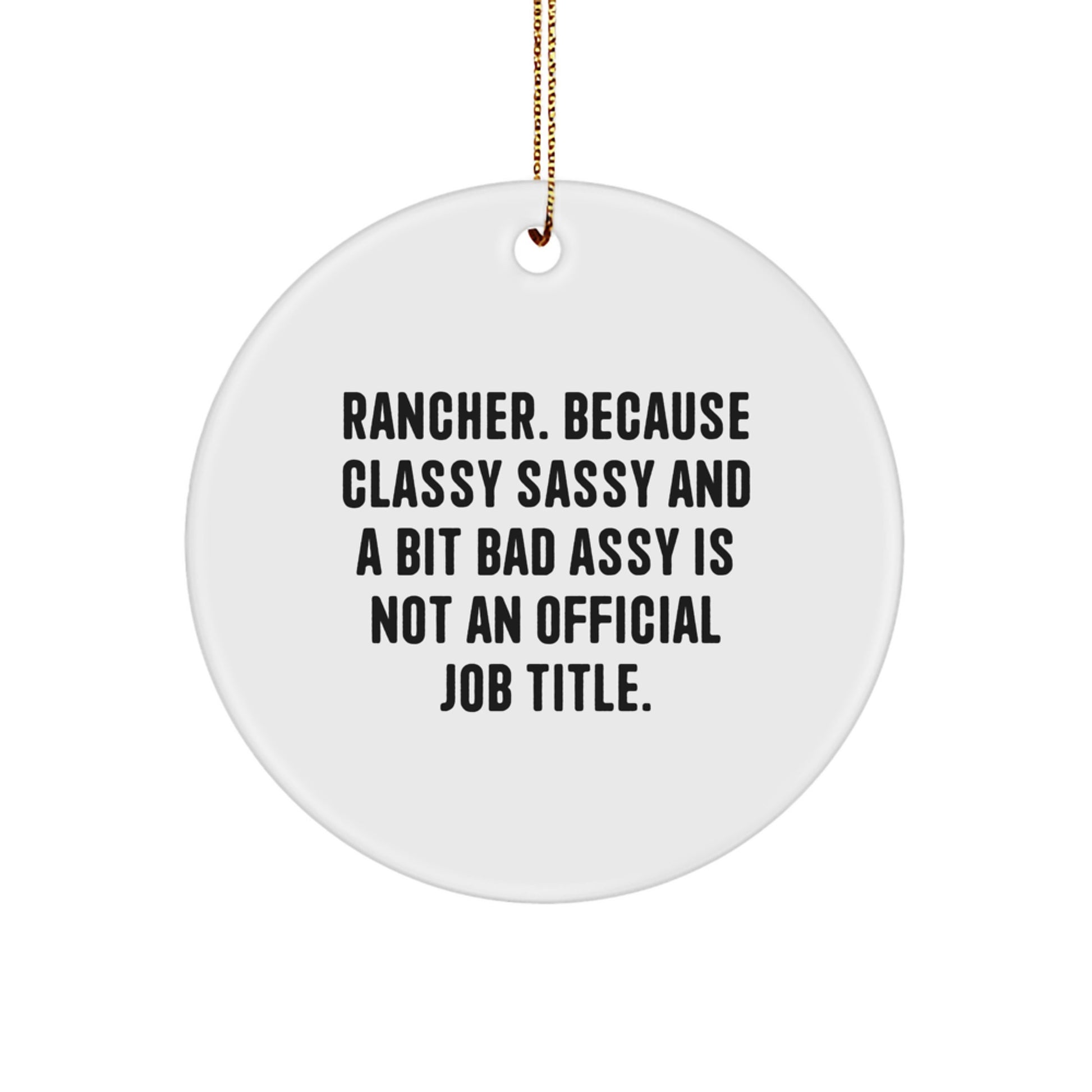 Funny Rancher Gifts for Men, Women, Friends, and Family - Unique Circle Ornament with Quirky Quote - Gifts from the Heart for Rancher Enthusiasts - Image 1