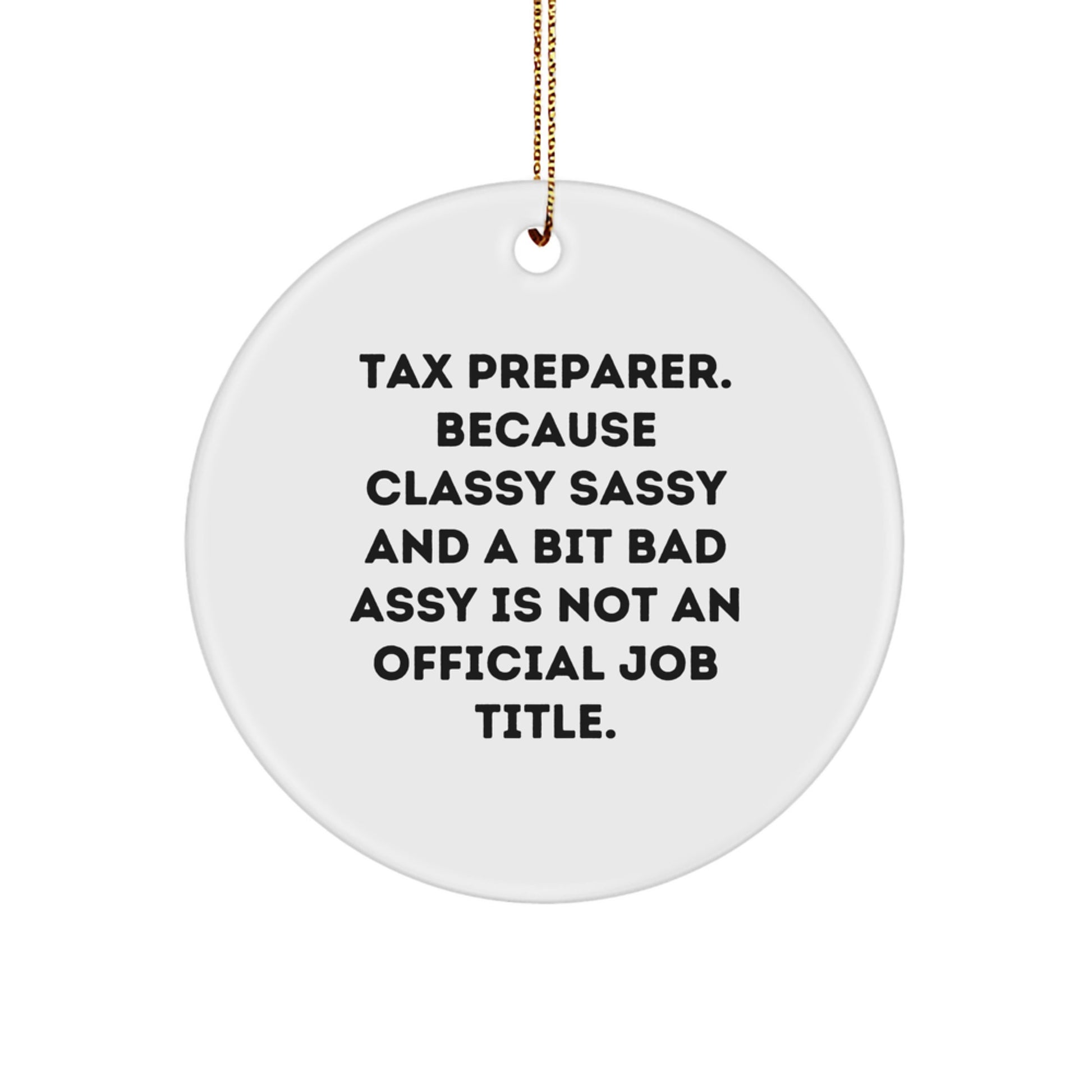Funny Tax Preparer Gifts for Christmas, Circle Ornament with Tax Preparer Quote, Gifts from Friends, Family, Coworkers to Tax Preparer - Image 1
