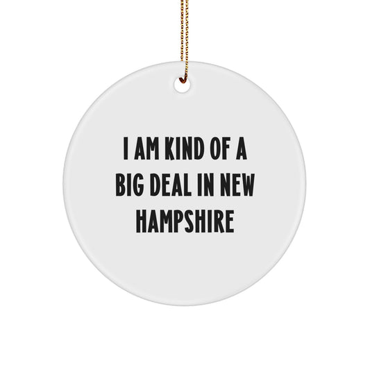 New Hampshire Gifts from Friends and Family, I Am Kind Of A Prime Selection In New Hampshire Circle Ornament, Christmas Unique - Image 1