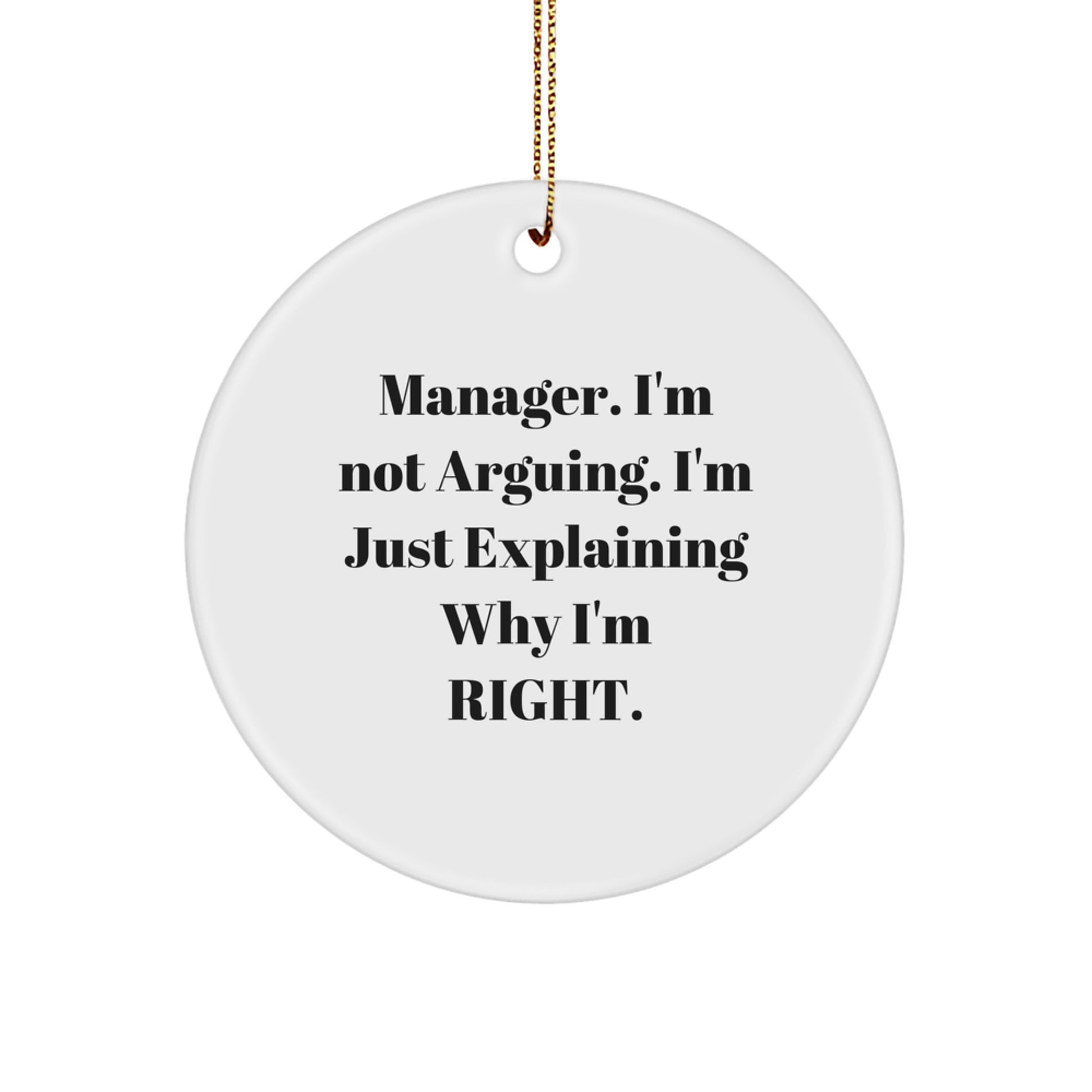 Funny Manager Circle Ornament Gifts from Friends - Perfect for Manager Men at Christmas Unique Gifts - Image 1