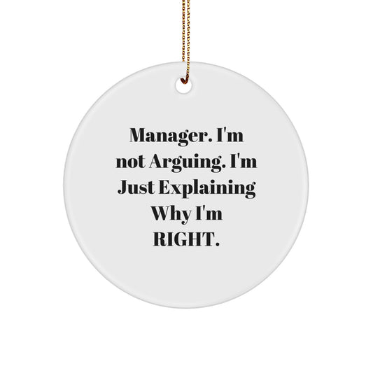 Funny Manager Circle Ornament Gifts from Friends - Perfect for Manager Men at Christmas Unique Gifts - Image 1