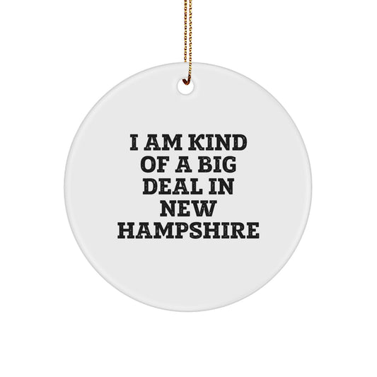 New Hampshire Love Gifts from Friends to Family Christmas Circle Ornament I 'm Kind Of A Prime Selection In New Hampshire - Image 1