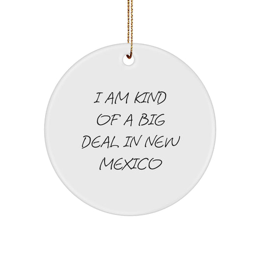 Funny New Mexico Gifts from Friends - I Am Kind Of A Prime Selection In New Mexico Christmas Ornament for Family - Personalized Circle Ornament with Vivid Colors - Image 1