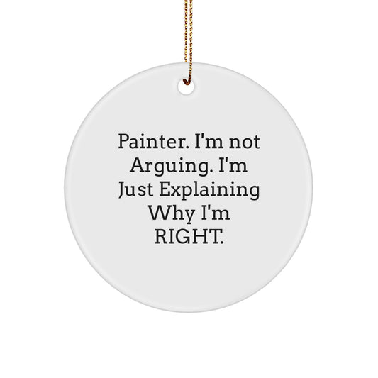 Funny Painter Christmas Circle Ornament Gifts from Friends and Family - Image 1