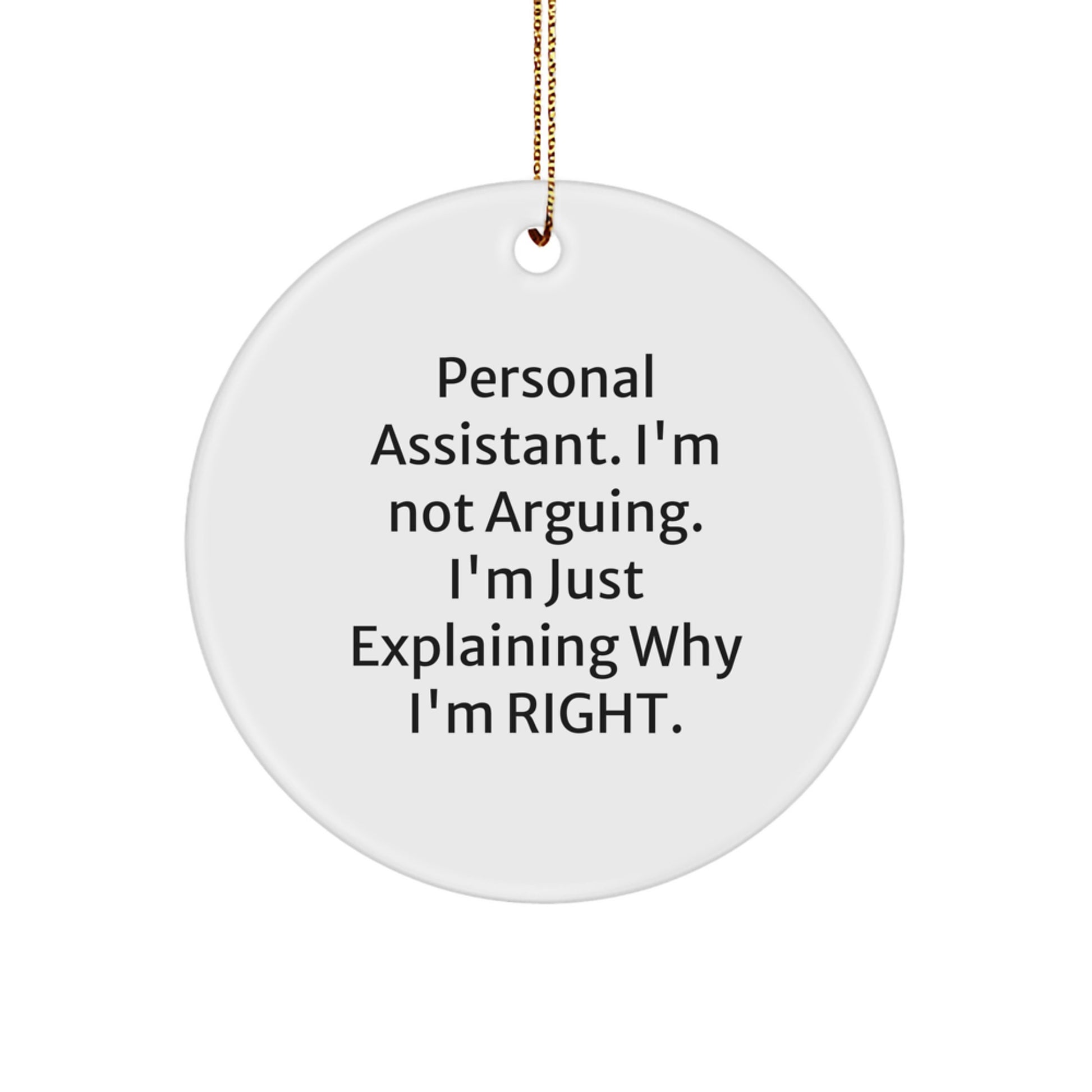 Funny Personal Assistant Gifts from Women, Christmas Unique Circle Ornaments for Personal Assistant Friends, Family, and Coworkers - Image 1