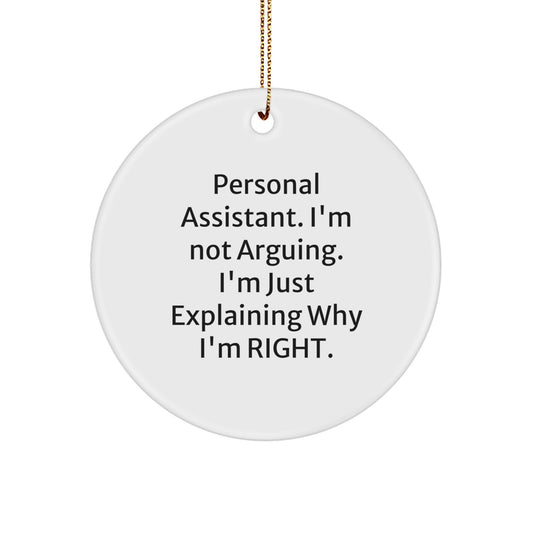 Funny Personal Assistant Gifts from Women, Christmas Unique Circle Ornaments for Personal Assistant Friends, Family, and Coworkers - Image 1