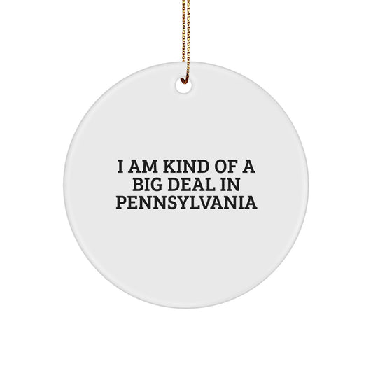 Pennsylvania Gifts from Friends for Christmas - Funny Circle Ornament, I Am Kind Of A Prime Selection In Pennsylvania - Image 1