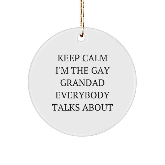 Funny Grandad Circle Ornament Gift from Family for Christmas - Image 1