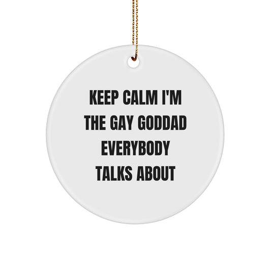 Funny Gay Goddad Circle Ornament Gifts from Men to Goddads for Christmas - Image 1