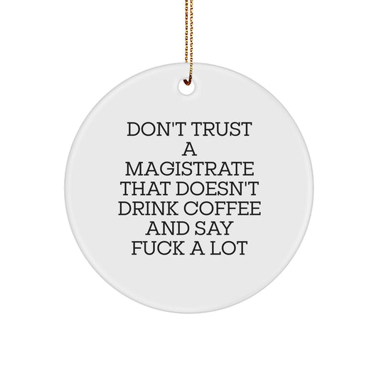 Funny Gifts from Men to Friends - Christmas Unique Gifts for Magistrate - Funny Circle Ornament, Magistrate Quote, Circle Ornament - Image 1