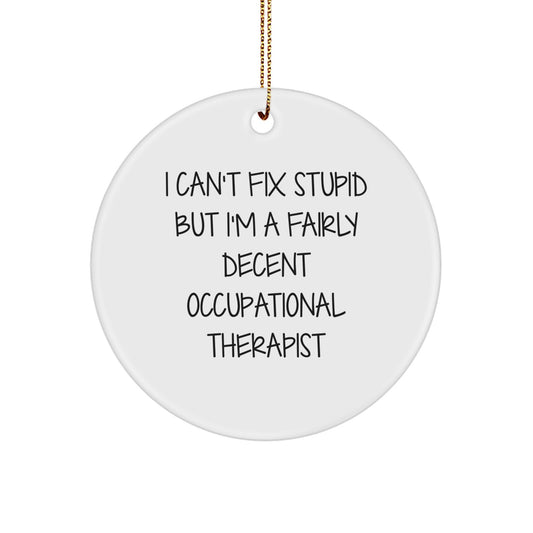 Funny Occupational Therapist Gifts, Circle Ornament for Christmas Unique Presents from Friends to Occupational Therapist Coworkers - Image 1