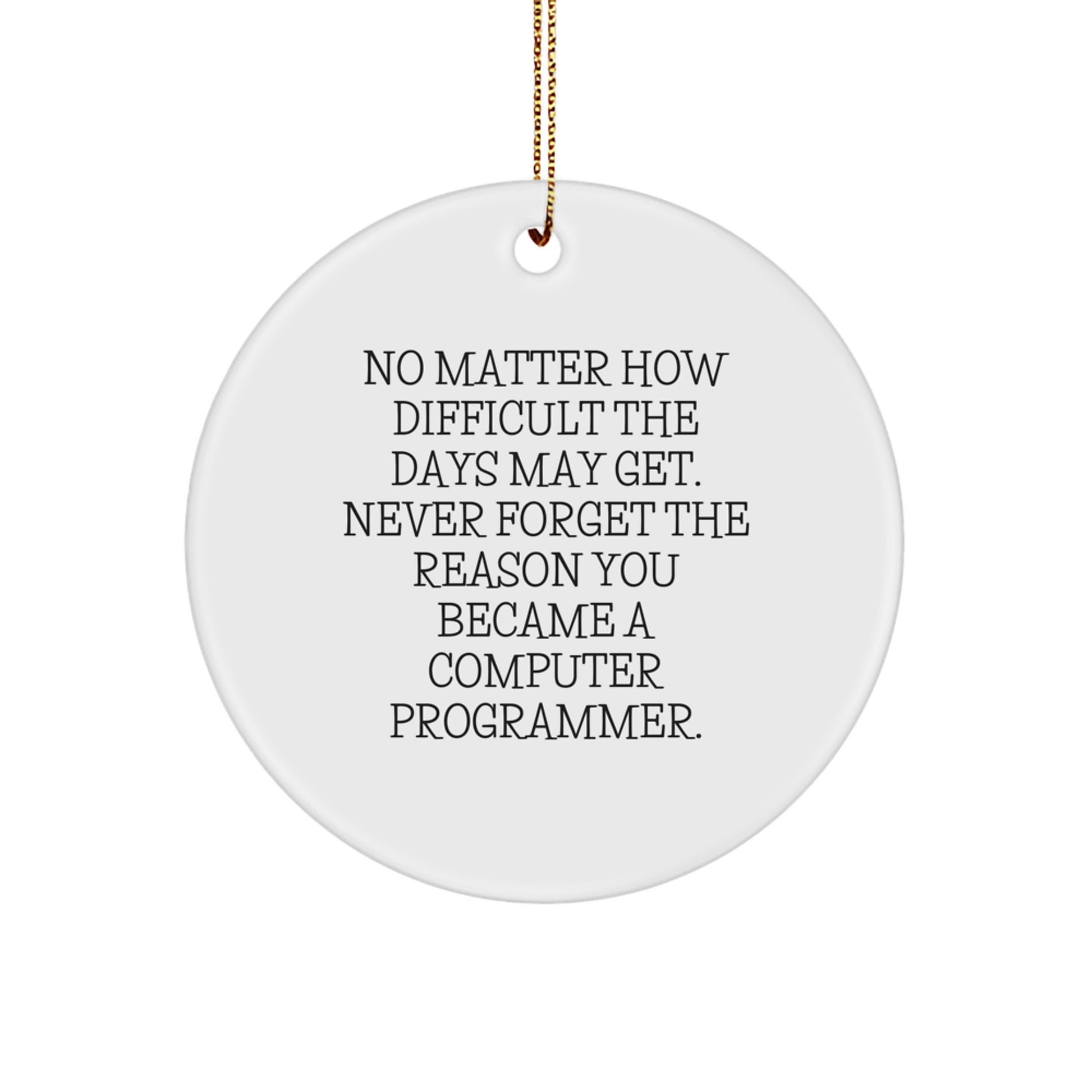 Computer Programmer Gifts from Friends - Inspirational Circle Ornament for Men, Women, Coworkers, Family - Christmas Unique Gifts - Image 1