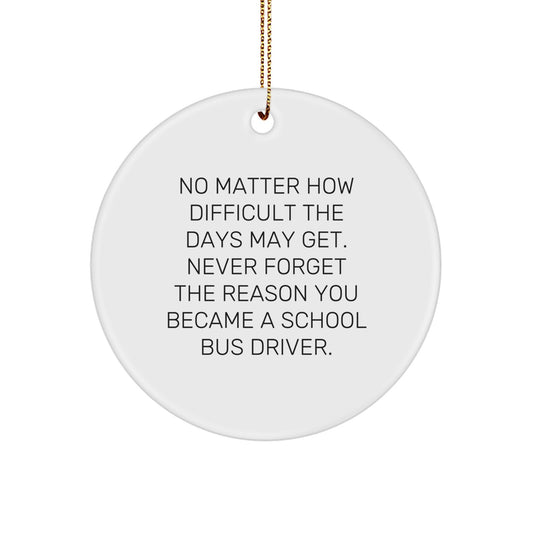 School Bus Driver Gifts for Men - Inspirational Circle Ornament, Perfect for Christmas, Funny Quote 'Never Forget The Reason You Became' - Gifts from Friends - Image 1