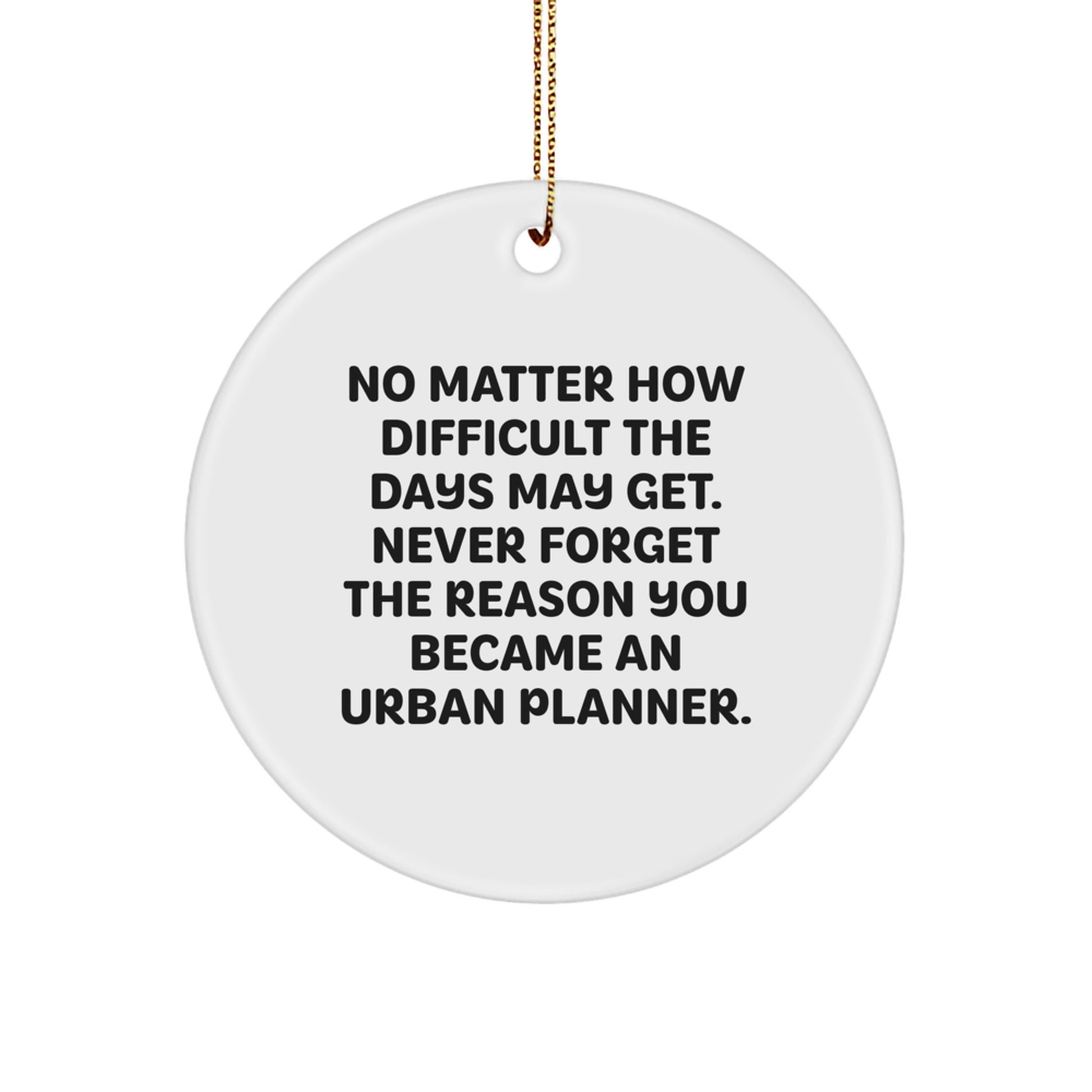Funny Quote Urban Planner Gifts from Men to Friends, Unique Circle Ornament for Christmas Unique Gifts, Inspirational Reminder Never Forget Why You Became an Urban Planner - Image 1