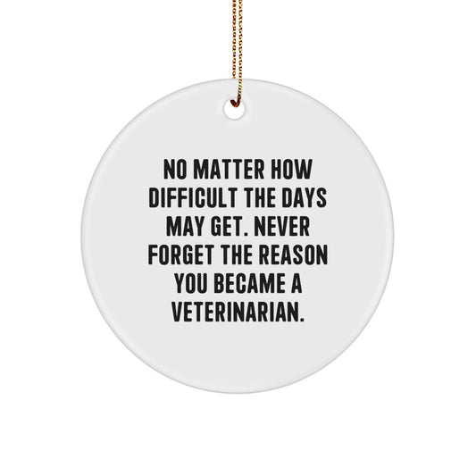 Funny Veterinarian Gifts for Christmas - Circle Ornament with Inspirational Quote - Gifts from Family, Friends, or Coworkers to Veterinarian Men or Women - Image 1
