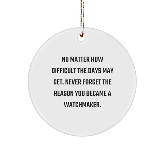 Watchmaker Circle Ornament Gifts from Friends or Family for Men and Women - Never Forget Reason You Became Watchmaker - Image 1