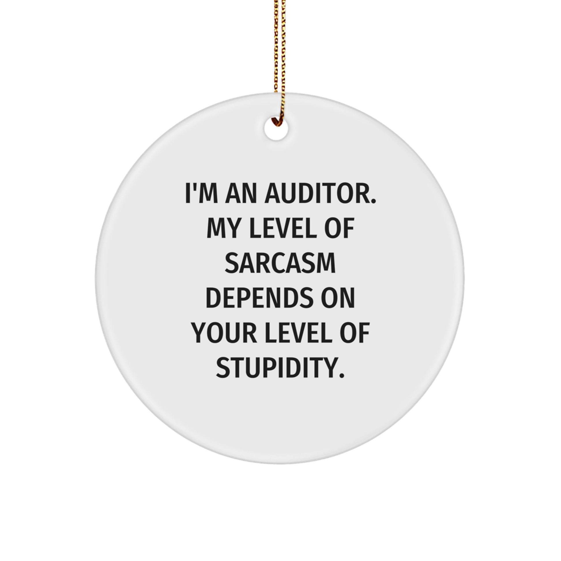 Funny Auditor Gifts for Men - 'I'm An Auditor' Circle Ornament, White, 2.75' Tall, Christmas Unique Gifts from Friends - Image 1