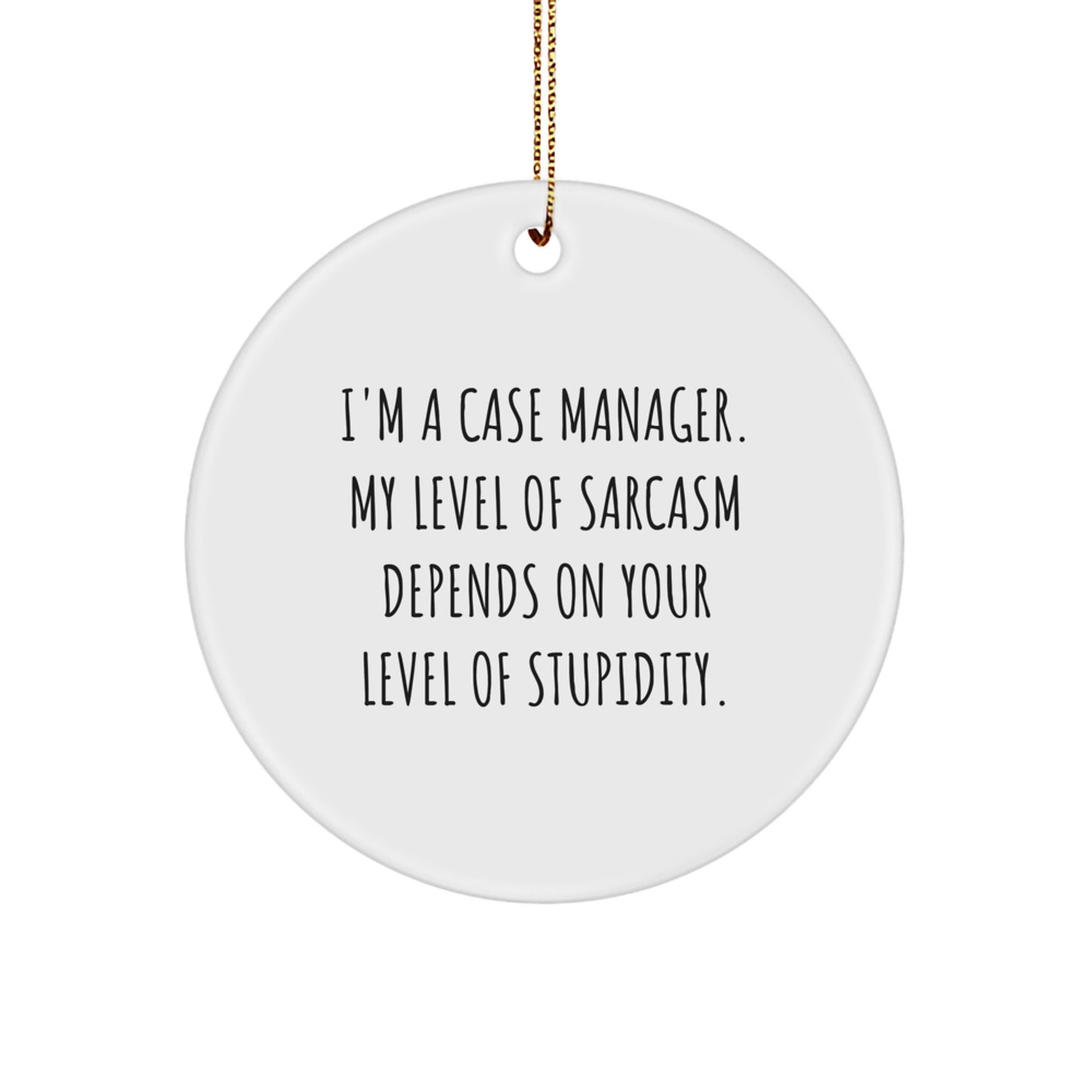 Funny Case Manager Circle Ornament Gift from Friends for Case Manager, Christmas Unique Ornaments for Men or Women, I'm A Case Manager Sarcasm Humor - Image 1