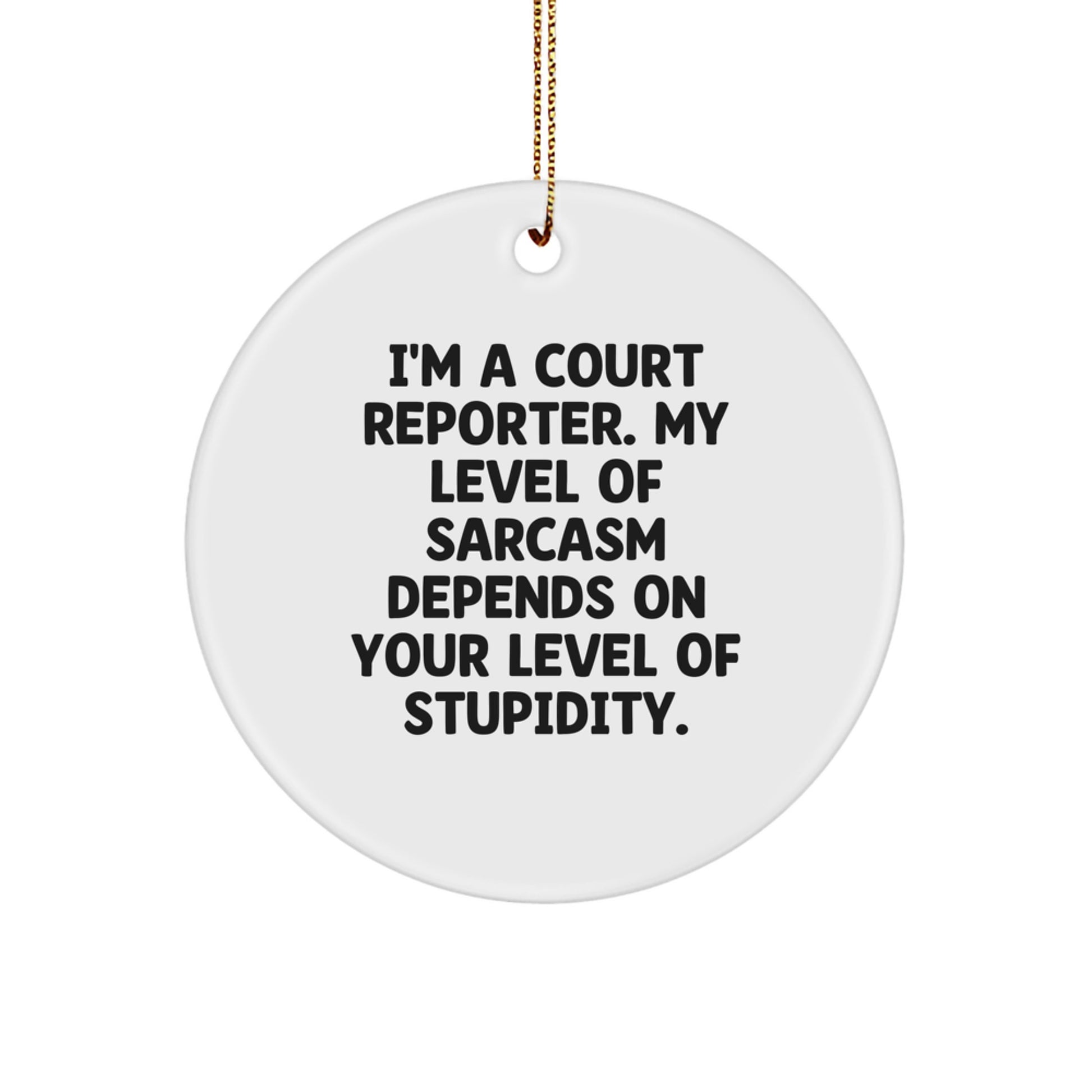Funny Court Reporter Gifts from Friends for Court Reporter - Sarcasm Circle Ornament Christmas Unique Gifts for Men - Image 1