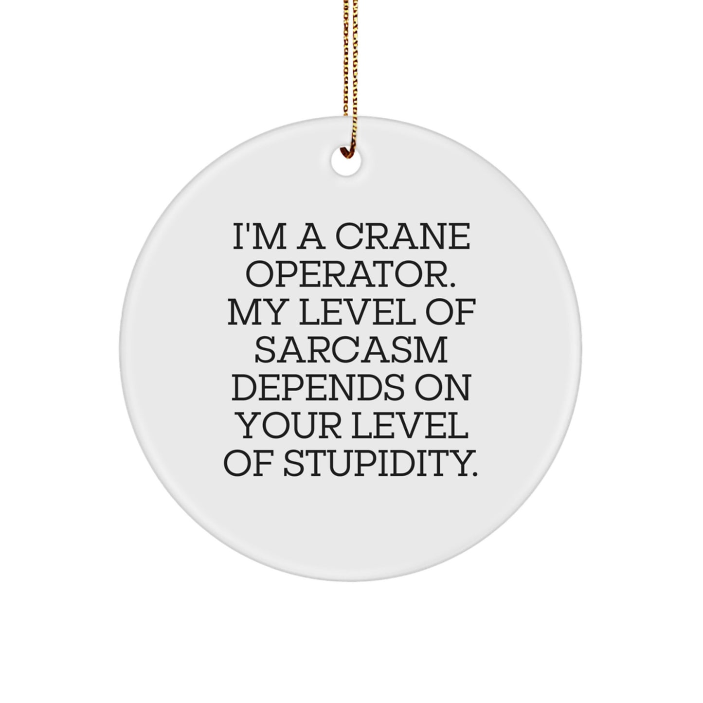 Funny Crane Operator Gifts for Men, Unique Circle Ornament with Sarcasm Humor, Christmas Unique Gifts from Friends or Family - Image 1