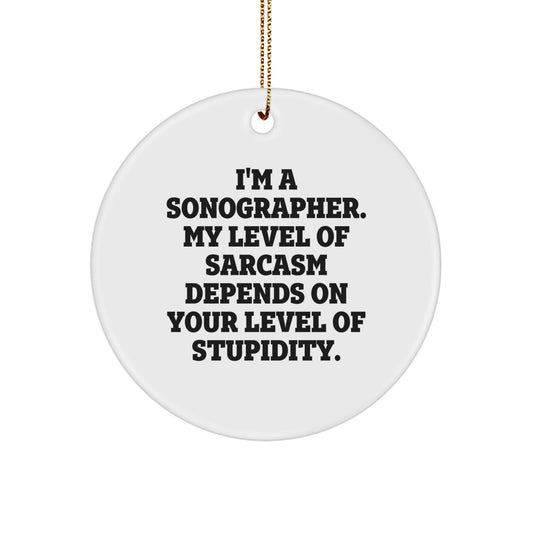 Funny Sonographer Gifts from Men, Unique Circle Ornament for Sonographer Friends, Christmas Unique Gifts - Image 1