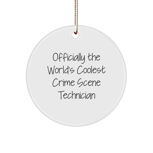 Funny Crime Scene Technician Gifts, Christmas Unique Ornaments for Friends, Family, Coworkers, Men, Women - 'Officially The World's Coolest Crime Scene Technician' - Image 1