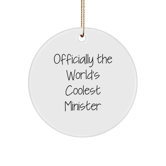 Funny Minister Gifts for Men, Officially The World's Coolest Minister Christmas Unique Gifts from Friends - Image 1