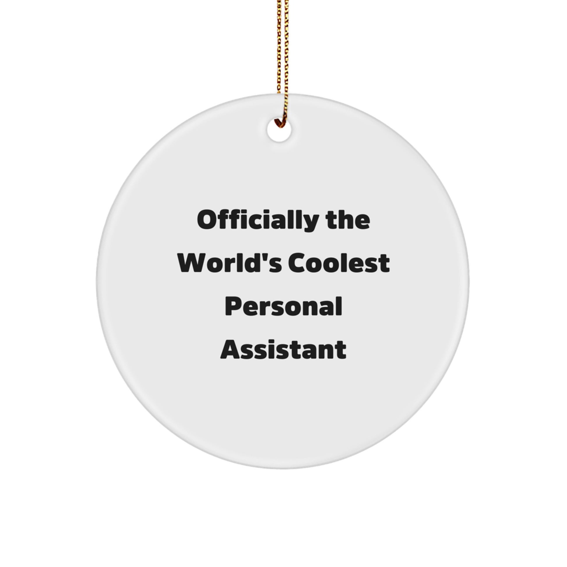 Funny Personal Assistant Gifts from Men, Women, Friends for Personal Assistant Men, Women, Friends - Officially The World's Coolest Personal Assistant Circle Ornament Christmas Unique Gifts - Image 1