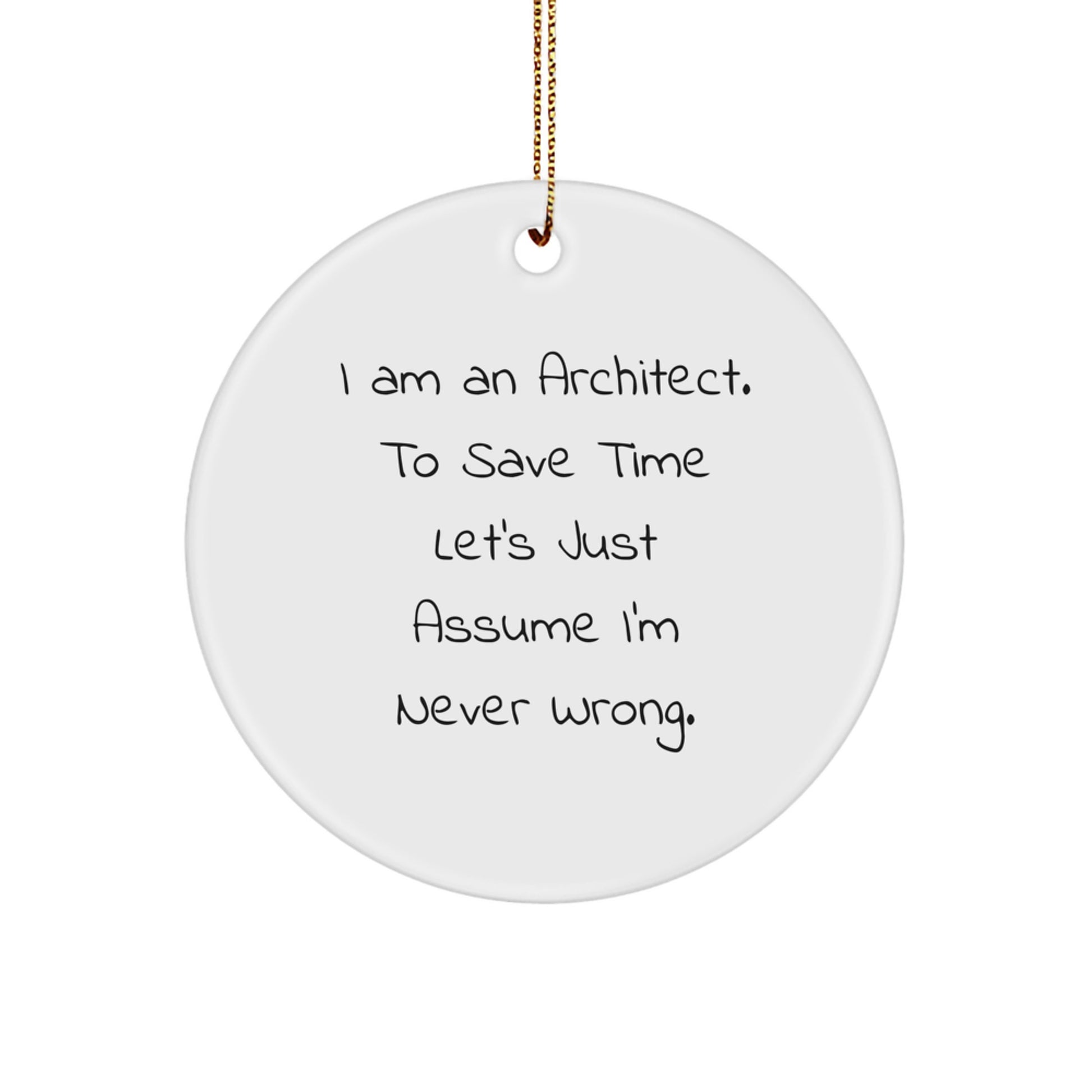 Funny Architect Christmas Circle Ornament Gifts from Friends and Family - Image 1
