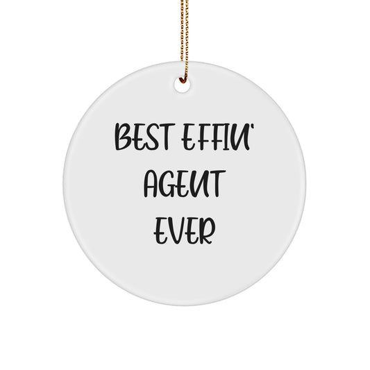 Funny Agent Circle Ornament Best Effin' Agent Ever Christmas Unique Gifts for Agent Friends - Image 1