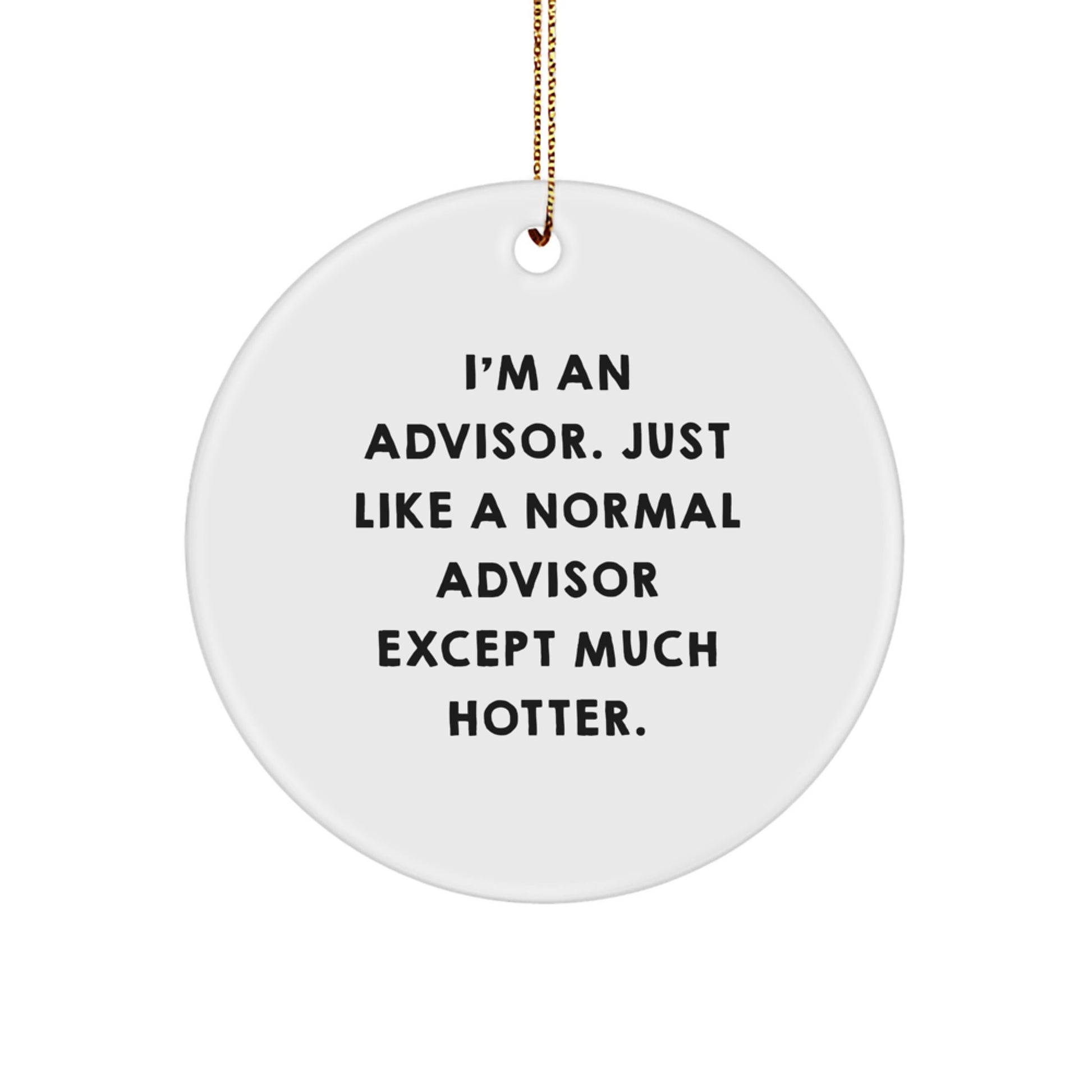 Funny Advisor Gifts from Men to Women for Christmas Unique Circle Ornament, 'I'm An Advisor' - Image 1