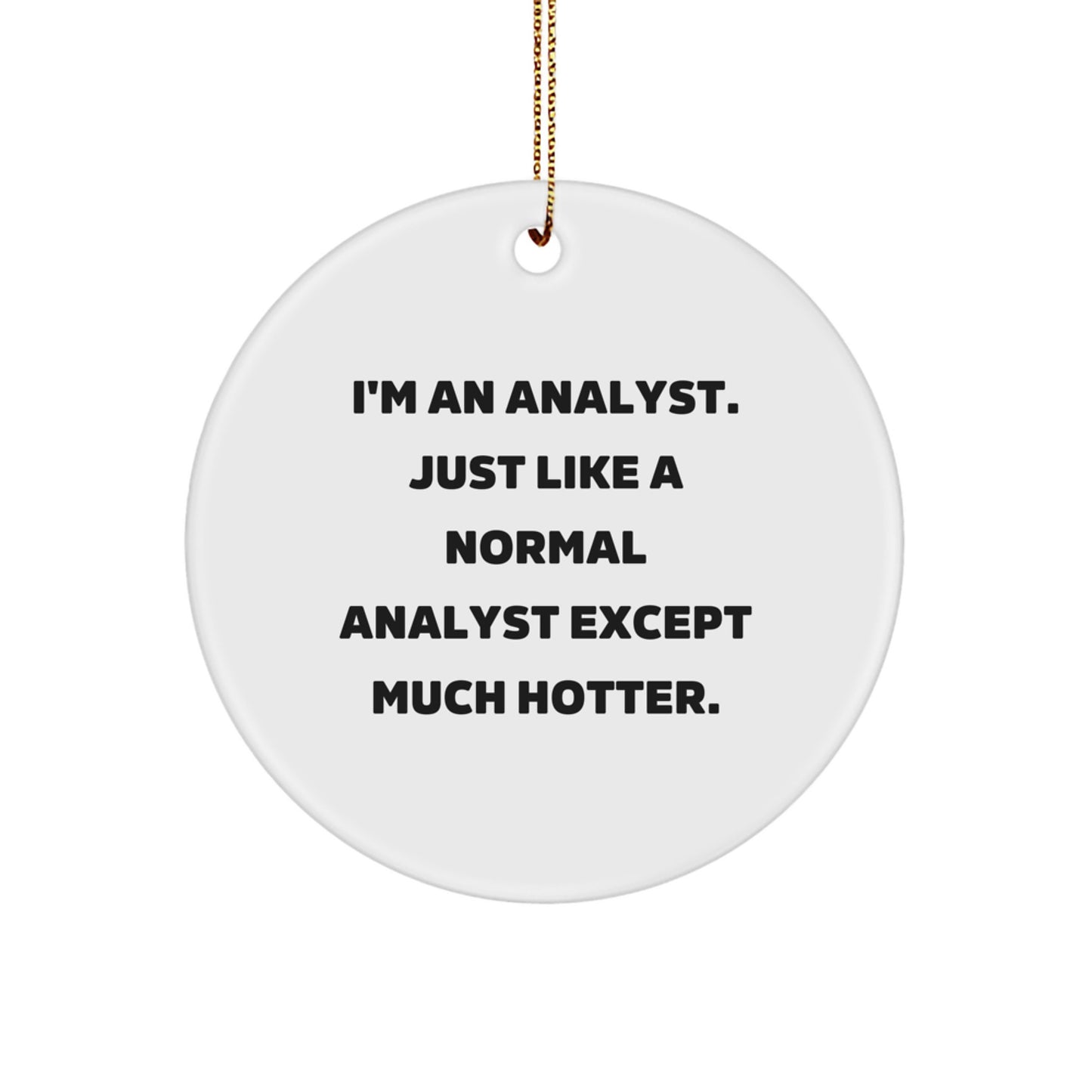 Funny Analyst Gifts for Men, Women, or Coworkers, Christmas Unique Circle Ornament, 'I'm An Analyst' - Image 1