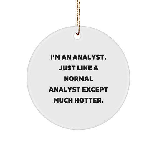 Funny Analyst Gifts for Men, Women, or Coworkers, Christmas Unique Circle Ornament, 'I'm An Analyst' - Image 1
