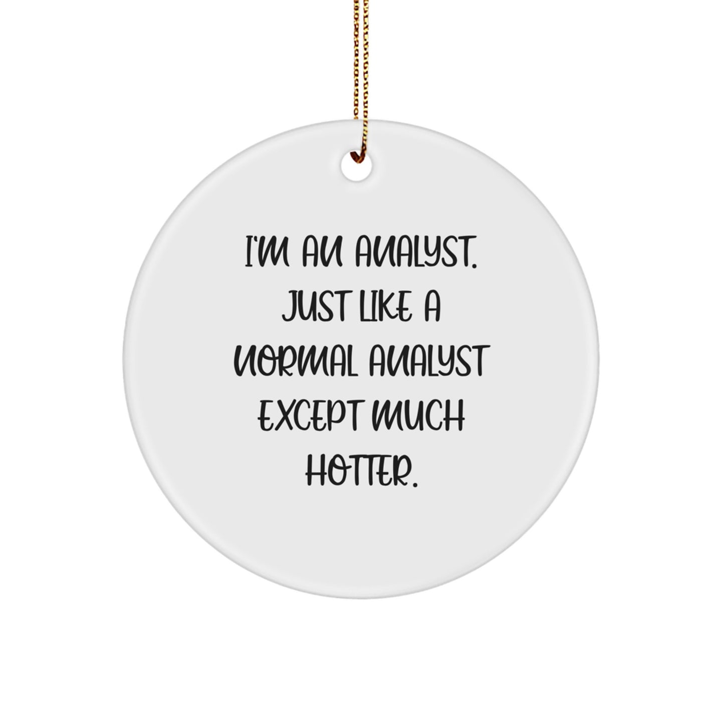 Funny Analyst Gifts for Men - I'm An Analyst Circle Ornament, White, Unique Christmas Decorations for Coworkers, Friends, Family - Image 1
