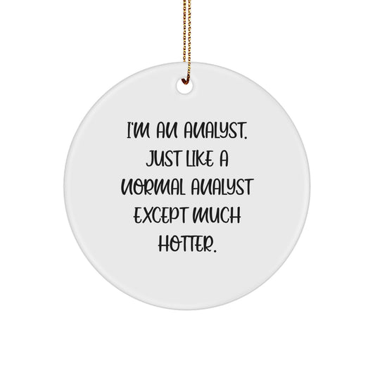 Funny Analyst Gifts for Men - I'm An Analyst Circle Ornament, White, Unique Christmas Decorations for Coworkers, Friends, Family - Image 1