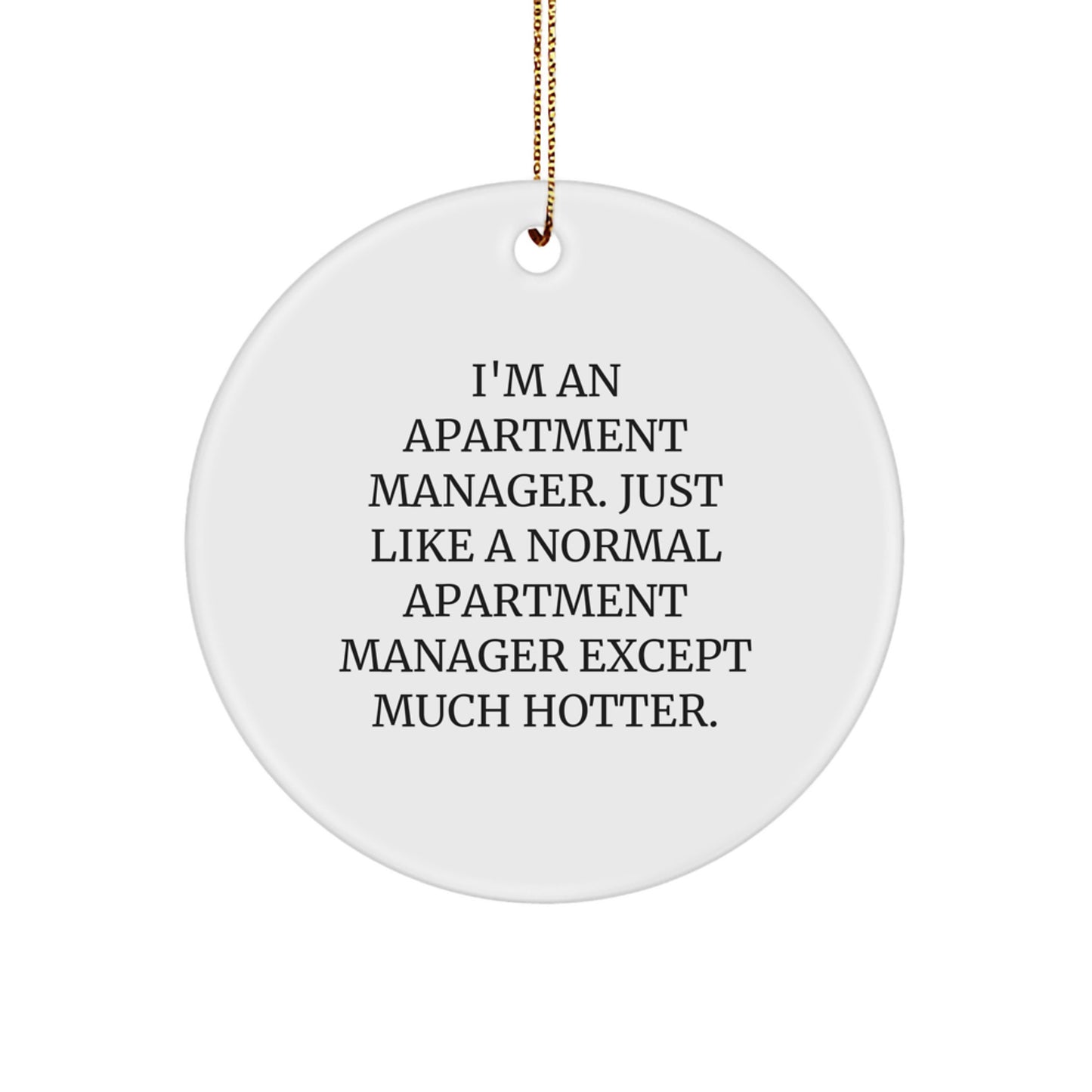 Funny Apartment Manager Gifts for Apartment Manager Friends, Circle Ornament Christmas Unique Gifts from Men to Apartment Manager Colleagues - Image 1