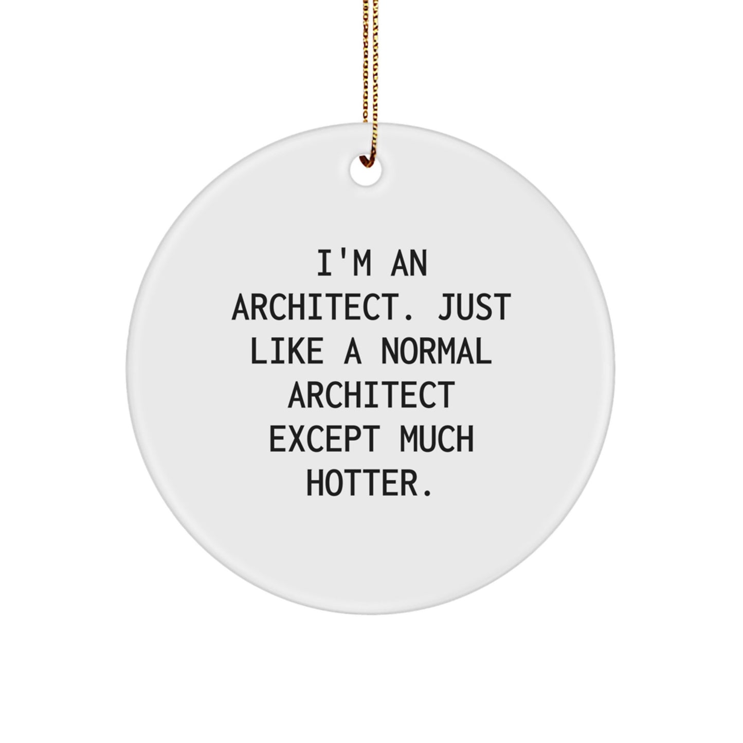 Funny Architect Gifts for Him, Cute Circle Ornament, I'm An Architect, Just Like A Normal Architect Except Much Hotter, Christmas Unique Gifts from Friends to Family - Image 1