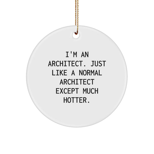 Funny Architect Gifts for Him, Cute Circle Ornament, I'm An Architect, Just Like A Normal Architect Except Much Hotter, Christmas Unique Gifts from Friends to Family - Image 1