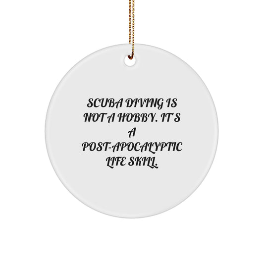 Scuba Diving Gifts for Men, Funny Scuba Diving Circle Ornament, Unique Christmas Unique Gifts for Scuba Diving Enthusiasts, Gifts from Women to Friends - Image 1