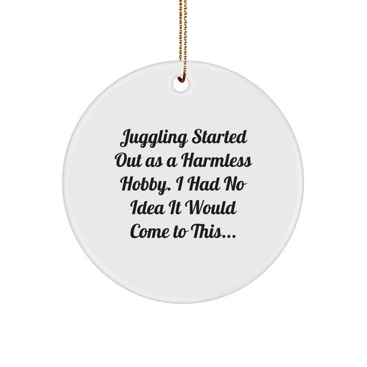 Juggling Enthusiasts Gifts from Family and Friends - Funny Juggling Circle Ornament for Christmas Unique Gifts - Juggling Circle Ornament for Him or Her - Image 1