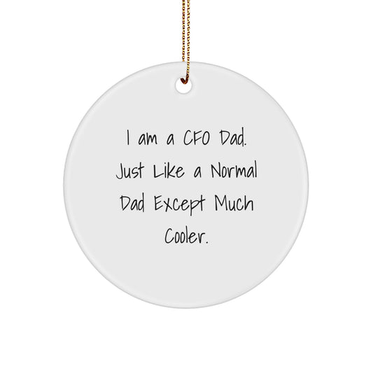 Funny CFO Dad Gifts for Men, CFO Christmas Unique Circle Ornament, 'I Am A Cfo Dad' Engraved Office Decor - Image 1