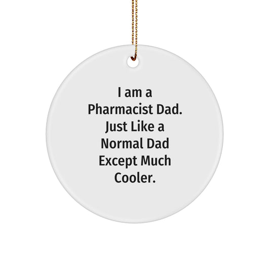 Funny Pharmacist Dad Gifts, Unique Circle Ornaments for Him, Christmas Unique Gifts from Husband to Pharmacist Father - Image 1