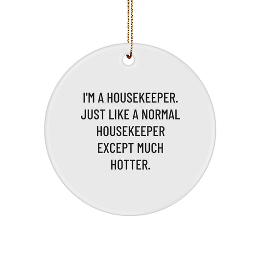Funny Housekeeper Christmas Unique Gifts for Her from Friends, Unique Circle Ornament Decorations - Image 1