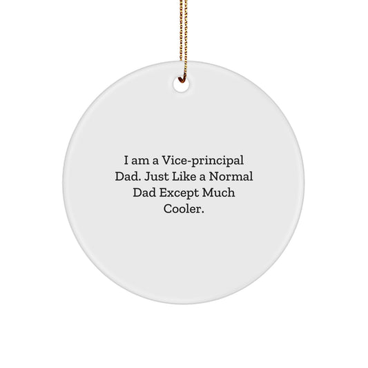 Funny Vice-principal Dad Gifts from Men for Vice-principal Christmas Unique Gifts, Circle Ornament, Vice-principal Dad Decorations - Image 1