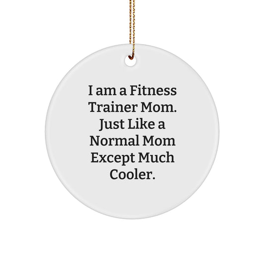 Christmas Unique Gifts for Fitness Trainer Mom - Cute Circle Ornament, Funny Quote 'Just Like A Normal Mom Except Much Cooler., Gifts from Family for Fitness Trainer Women - Image 1